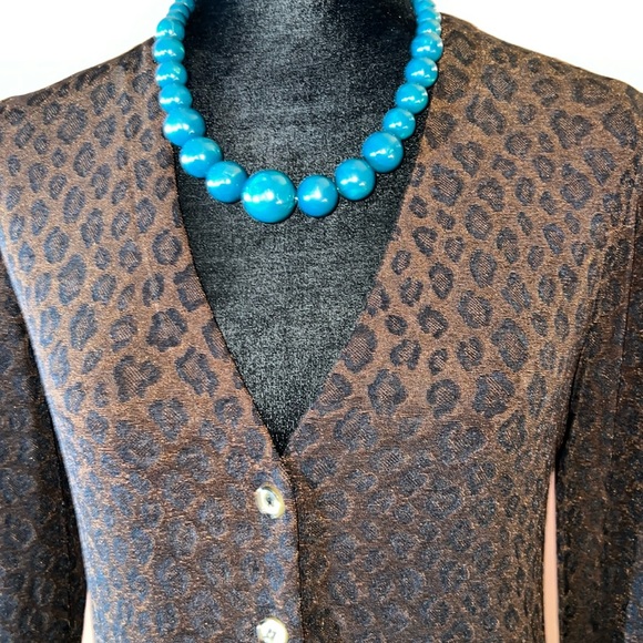 Vintage Rabbit Rabbit Rabbit Size 4P Animal Print V Neckline Midi Cardigan - Picture 13 of 15